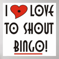 I Love to Shout Bingo