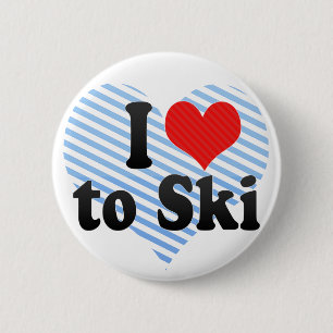 I Love to Ski 6 Cm Round Badge