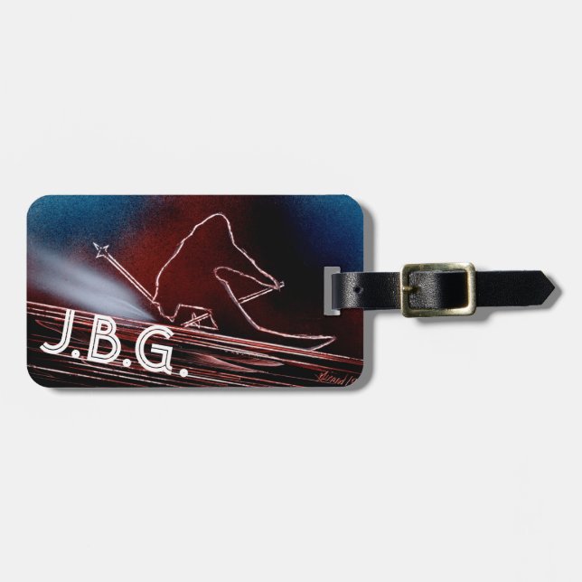 I Love to Ski Luggage Tag (Front Horizontal)