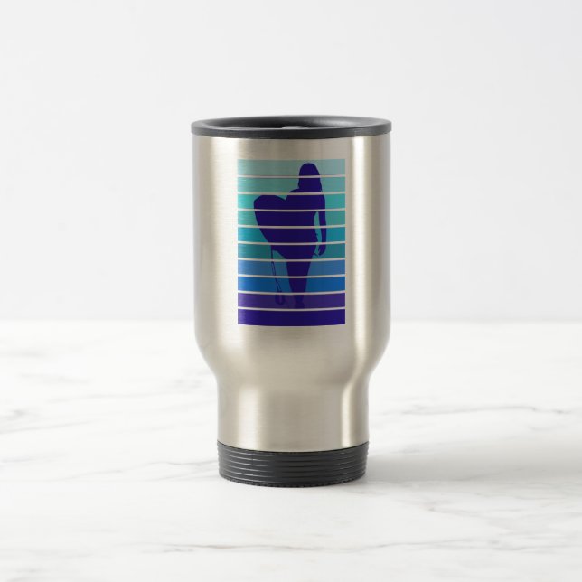 I love to surf at ...... beach travel mug (Center)