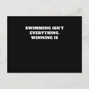 I Love To Swim Art Design Swimming Quote Gift Idea Announcement Postcard