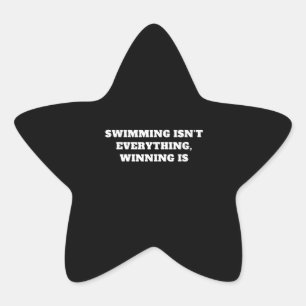 I Love To Swim Art Design Swimming Quote Gift Idea Star Sticker