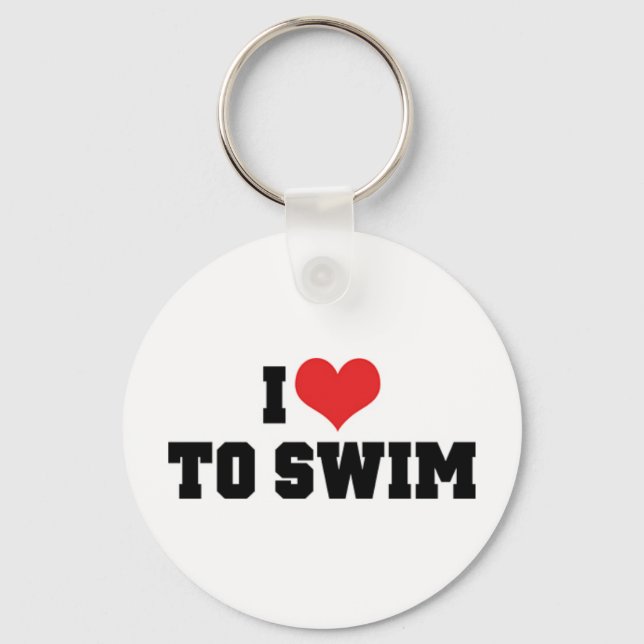 I Love To Swim Keychain (Front)