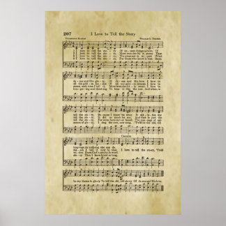 I Love To Tell The Story Gospel Sheet Music Poster