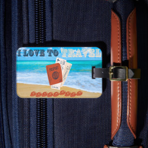 I Love To Travel Personalised Luggage Tag