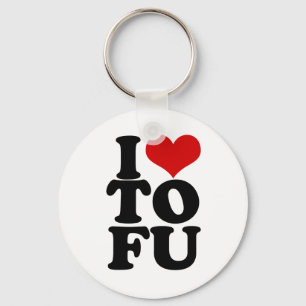 I Love Tofu Funny Vegan humour Key Ring