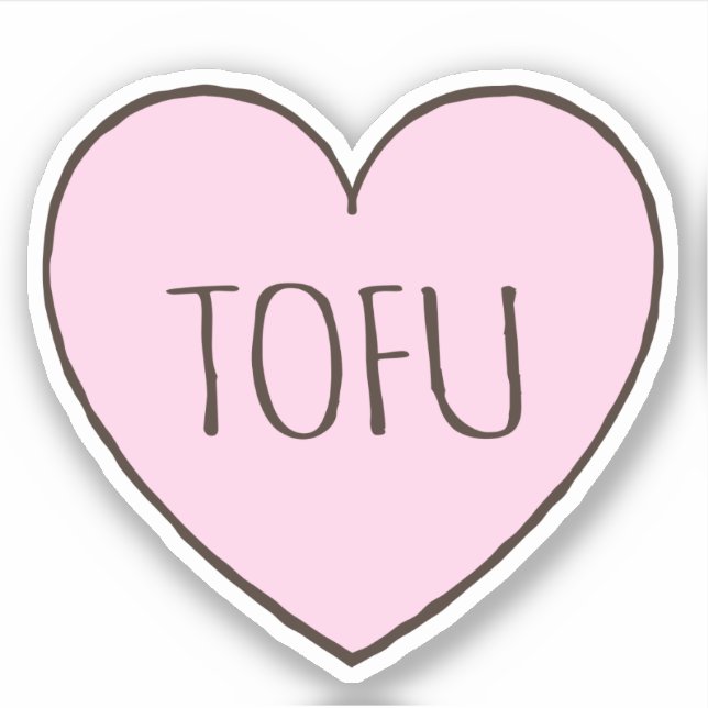 I love tofu pink heart (Front)
