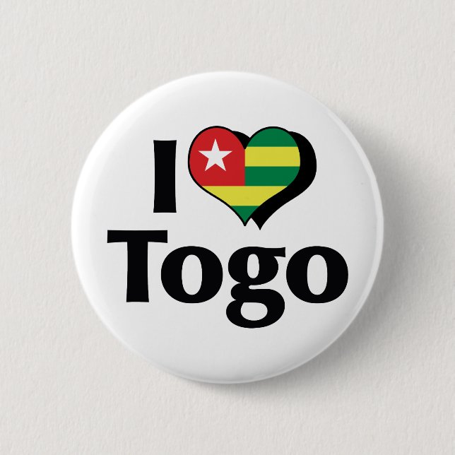 I Love Togo Flag 6 Cm Round Badge (Front)