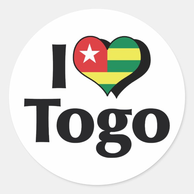 I Love Togo Flag Classic Round Sticker (Front)