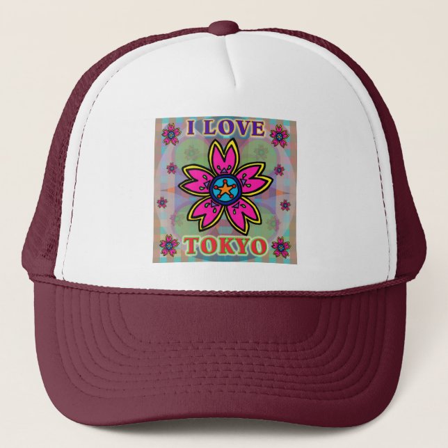 "I LOVE TOKYO" Flowers Hat (Front)