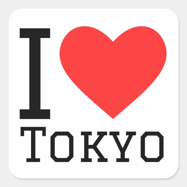 I love Tokyo  Square Sticker (Front)