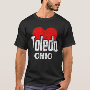 I Love Toledo Ohio Retro Big Heart Toledo Vacation T-Shirt