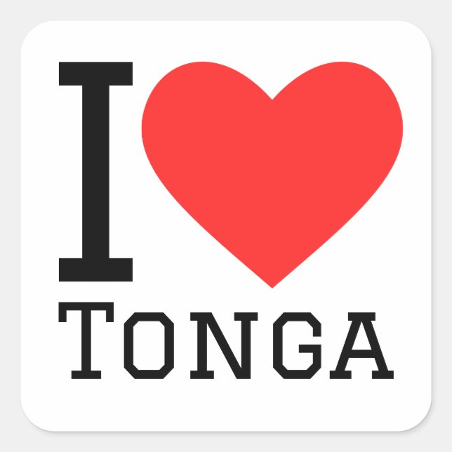i love tonga square sticker (Front)