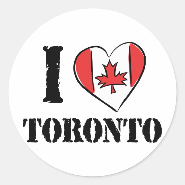 I Love Toronto Canada Classic Round Sticker (Front)