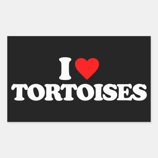 I LOVE TORTOISES RECTANGULAR STICKER (Front)