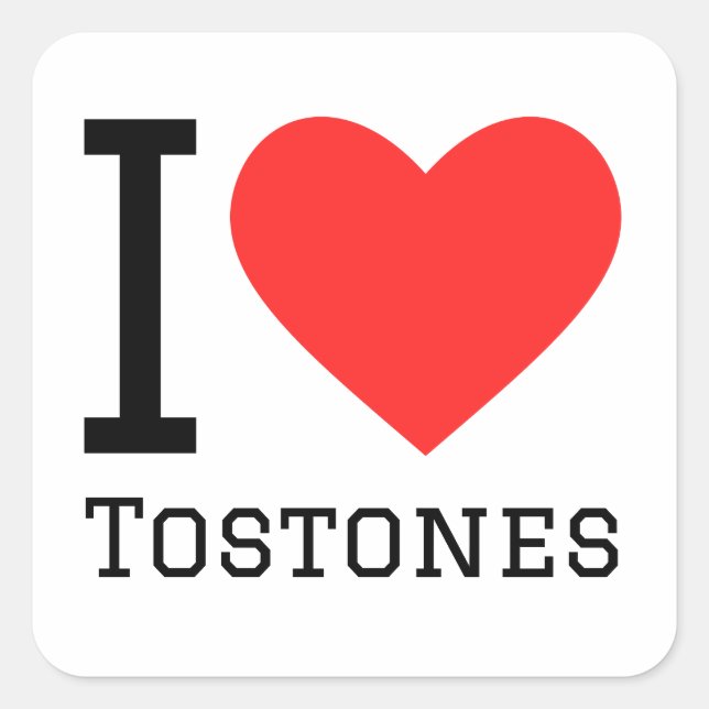 I love tostones square sticker (Front)