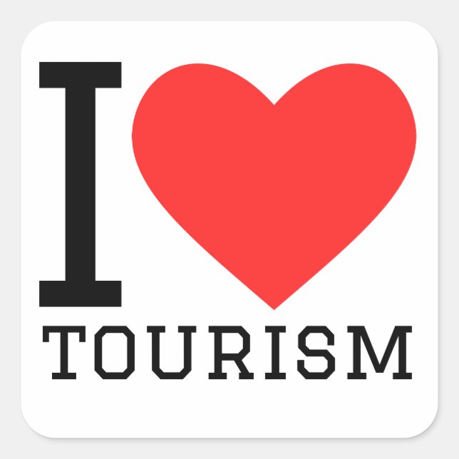 I love tourism square sticker (Front)