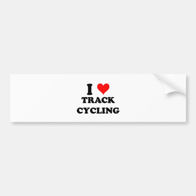 I Love Track Cycling Bumper Sticker (Front)