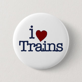 I Love Trains 6 Cm Round Badge