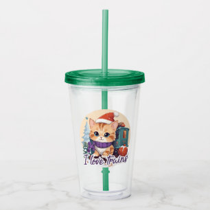 I love trains acrylic tumbler