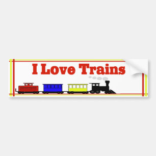 I love Trains bumper sticker