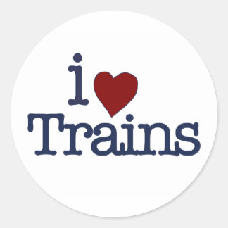 I Love Trains Classic Round Sticker