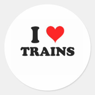I Love Trains Classic Round Sticker