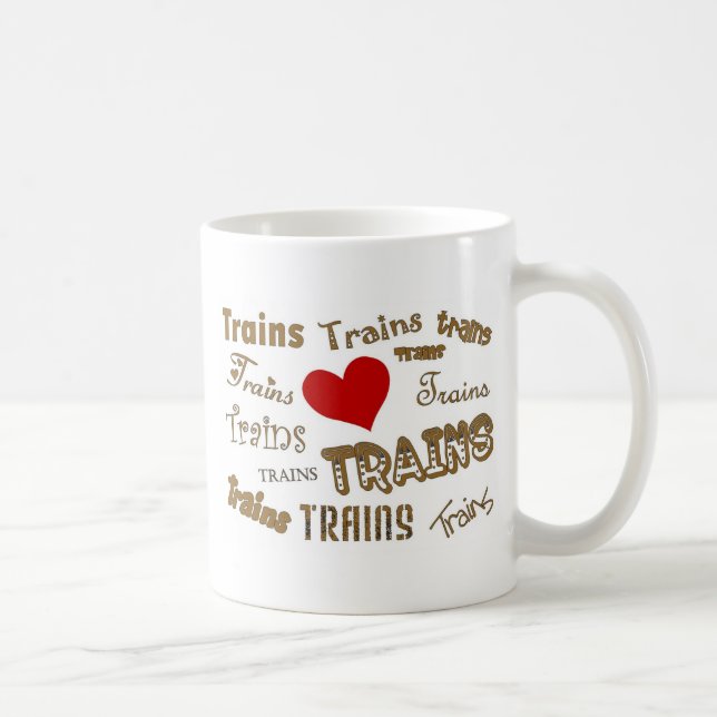 I Love Trains Coffee Mug (Right)