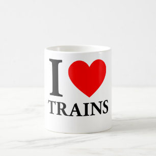 I Love Trains Coffee Mug