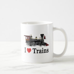 I Love Trains Coffee Mug