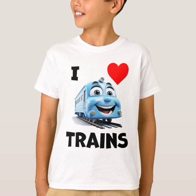 I Love Trains - Friendly Engine T-Shirt (Front)