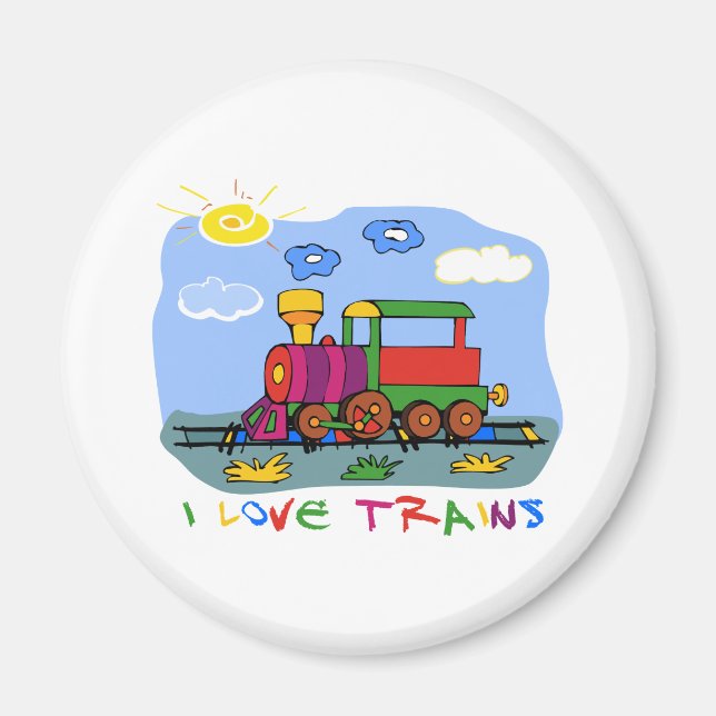 I Love Trains Magnet (Front)