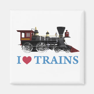 I Love Trains Magnet