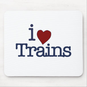 I Love Trains Mouse Mat