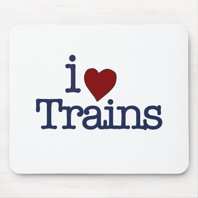 I Love Trains Mouse Mat (Front)