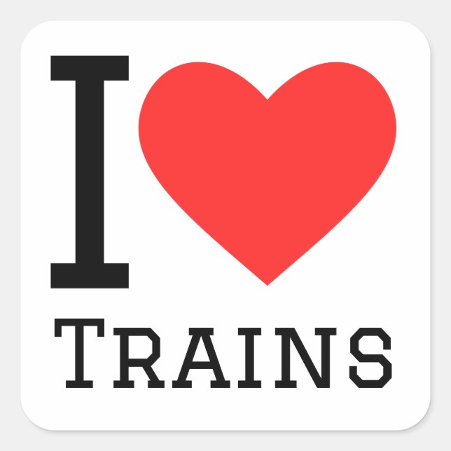 I love trains square sticker (Front)