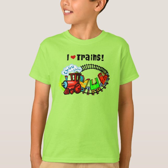 I Love Trains T-Shirt (Front)