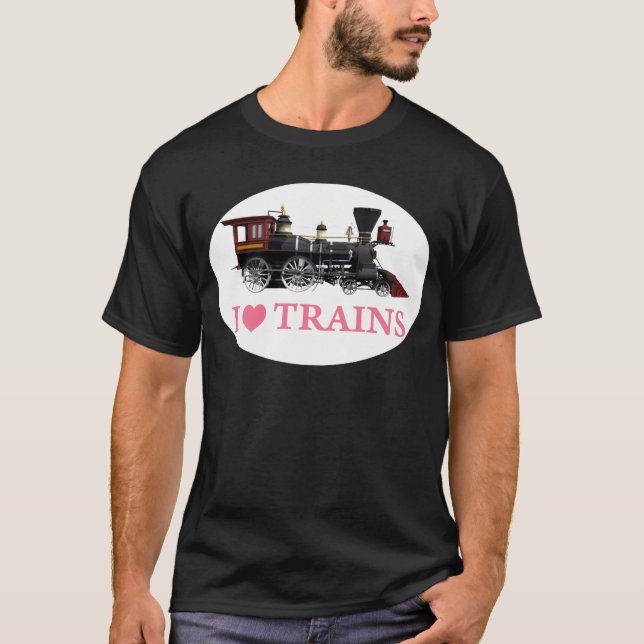 I Love Trains T-Shirt (Front)