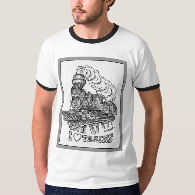 I Love Trains T-shirt (Front)