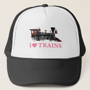 I Love Trains Trucker Hat