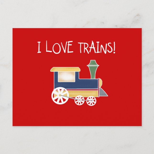 I Love Trains Tshirts and Gifts Postcard (Front)