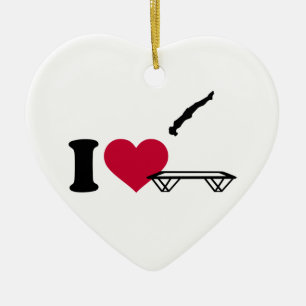 I love trampolining ceramic tree decoration