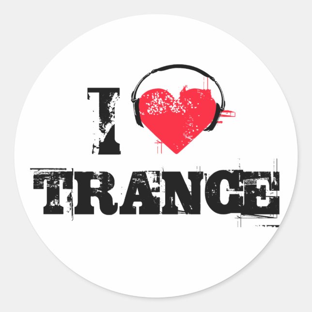 I love trance classic round sticker (Front)