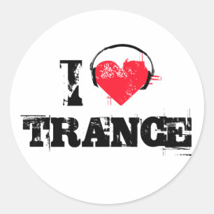 I love trance classic round sticker