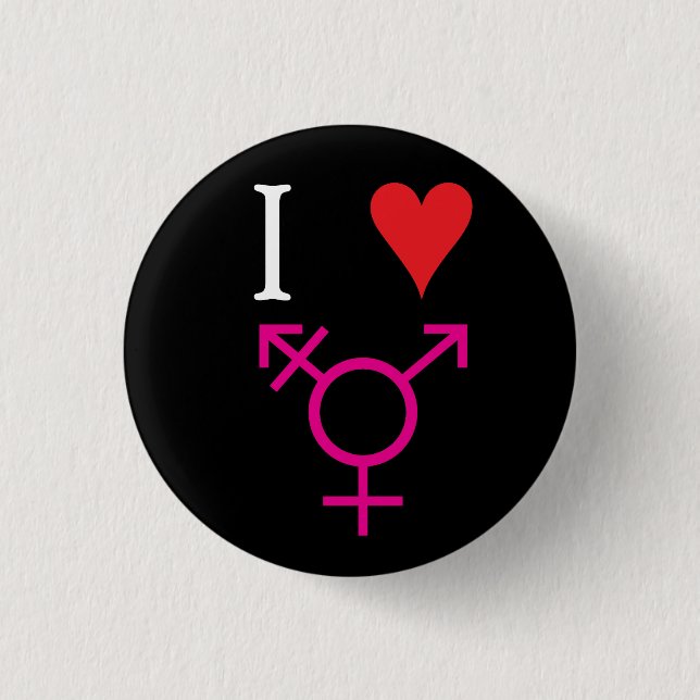 I Love Transgender 3 Cm Round Badge (Front)
