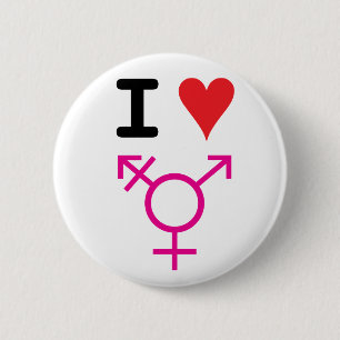 I Love Transgender 6 Cm Round Badge