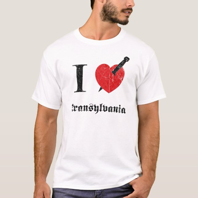 I love Transylvania (black eroded Font) T-Shirt (Front)