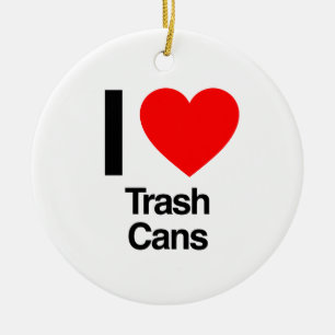 i love trash cans ceramic tree decoration