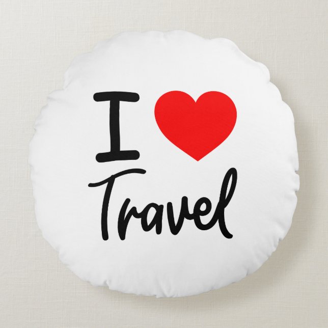 I Love Travel Pillow (Front)