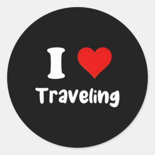 I Love Traveling I He Traveling Classic Round Sticker